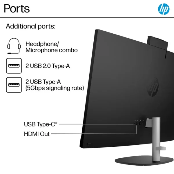 HP ALL IN ONE  AMD RYZEN 7 7730U 16GB 1 TB 27" TOUCH 7G9S2AA#ABA - Imagen 4