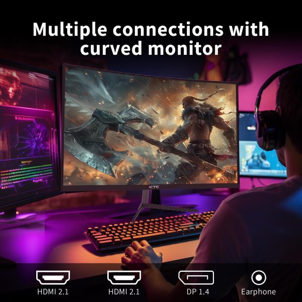 MONITOR KTC 24" GAMING CURVO FHD E-LED 165Hz 24SG850 - Imagen 5