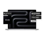 APPLE MACBOOK PRO M3 MAX 16-CORE CPU 40-CORE GPU 48GB RAM 1TB 16.2" MUW63LL/A