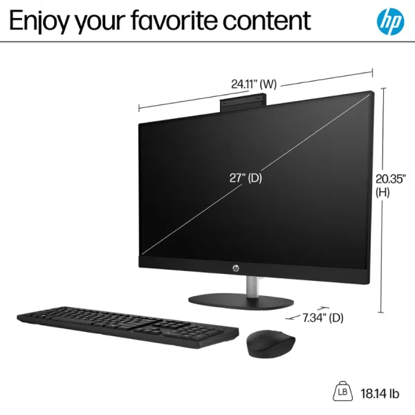 HP ALL IN ONE  AMD RYZEN 7 7730U 16GB 1 TB 27" TOUCH 7G9S2AA#ABA - Imagen 3