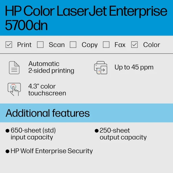 HP IMPRESORA 5700DN LASERJET ENTERPRISE COLOR 6QN28A - Imagen 6