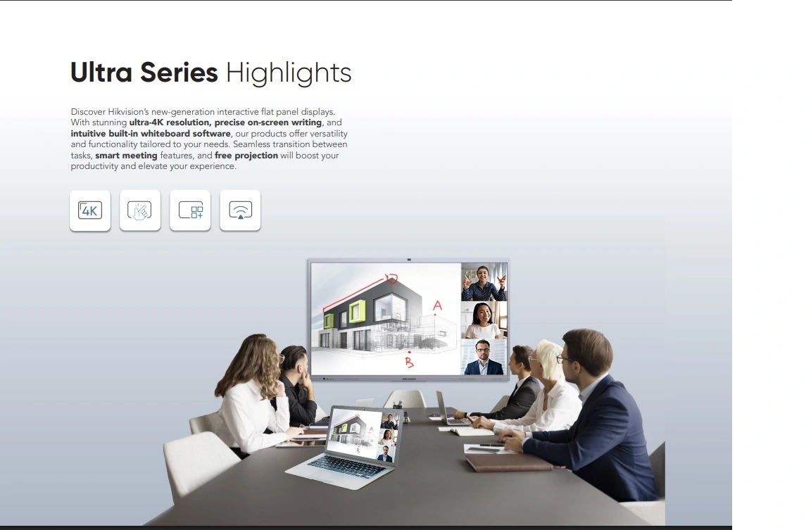 98-pulgadas.webp Hikvision PANTALLA INTERACTIVA TACTIL 98" 4K DS-D5C98RB/B(EDLA) - Imagen 1