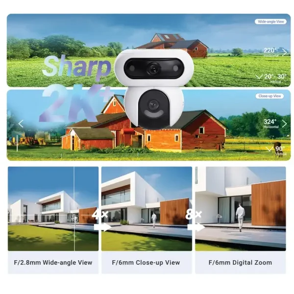 EZVIZ CAMARA H9c Dual 2K+ y 2K+ 8MP LENTE DUAL  CS-H90-R100-8H44WKFL - Imagen 2