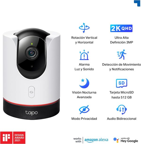 TP-LINK Tapo C225 Cámara Vigilancia 360° 2K  Tapo C225 - Imagen 2