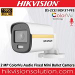 Hikvision CAMARA TIPO BULLET HD MICROFONO 2MP DS-2CE10DF3T-PFS 2.8MM