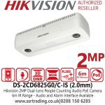 HIKVISION CAMARA IP 2MP PoE DOBLE LENTE 6M IR DS-2CD6825G0/C-IS